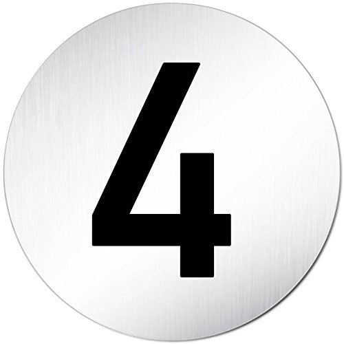 Kinekt3d Leitsysteme XXL Türschild • Ø 100 mm • Schild Ziffer / (Zahl/Ziffer 4)