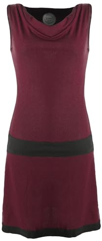 Vishes - Alternative Bekleidung - Ärmellose Tunika aus Biobaumwolle mit Wasserfallkragen dunkelrot 46