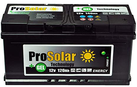 Batería de gel de 120 Ah, batería solar, 12 V