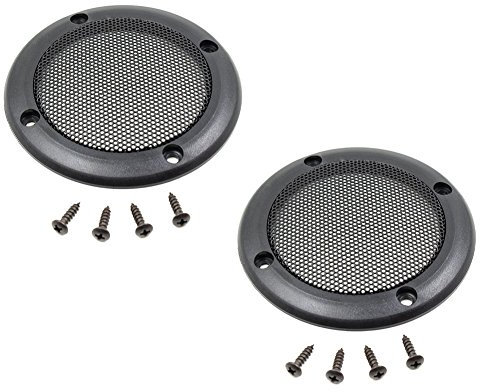 Floratek 2PCS 3.5 Inch Car Speaker Grill Cover Guard Protector With Black Metal Mesh Speaker Decorative Circle 8 Screws Included (3.5 Inch)