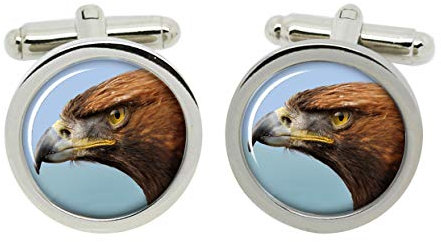Gift Shop Goldener Adler Manschettenknöpfe in Chrom Kiste