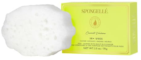 Spongellé Pedi-Buffer - Cleanse, Exfoliate & Polish Feet - Coconut Verbena