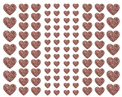 Oblique Unique® 106 Herz Aufkleber mit Glitzer Effekt in Roségold Herzen Sticker für Scrapbooking Deko Basteln Hochzeit Valentinstag