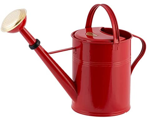PLINT 9L Watering Can - Modern Style Watering Pot for Indoor and Outdoor House Plants - Coloured Galvanised Powder Coated Steel - Metal Design with Narrow Spout and High Handle - (Red)