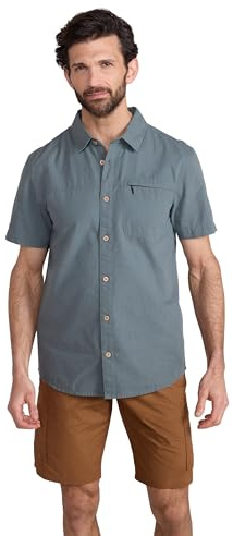 Mountain Warehouse Coconut Slub Texture Short-Sleeved Shirt - Lightweight Cotton Tee with Pocket, Casual Wear - Spring Summer, Holidays & Travelling Green (Slub Texture) XS