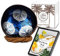 Meer Coco I Blaue Design Kokosnuss Schale I INKL. Rezepte Ebook I Geschenk Set I Kokosnussschale und Schalen Halter I Ideal als Acai-, Frühstück-, Snack- Bowls I Deko Schüssel I Lebensmittelecht
