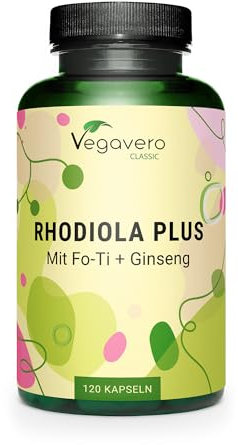 ADAPTOGENE Komplex Vegavero® | Extrakte aus Rhodiola Rosea, Fo-Ti (He Shou Wu) und Sibirischem Ginseng | 3% Rosavine & 1% Salidroside | 120 Kapseln | Vegan & Ohne Zusätze