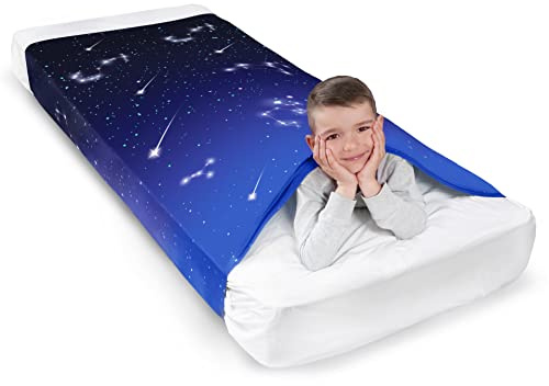 Sensorische Kompressionsdecke | Kompressionsdecke Kinder & Erwachsene | Motiv Sterne | Sensorische Decke Für Entspannung Und Oxytocinfreisetzung | Hilft: Spd, Angstzustände, Adhd, Autismus (Doppel)
