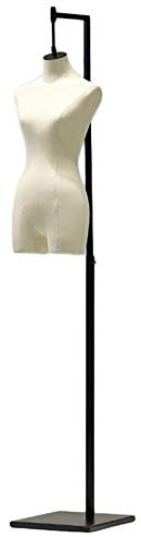 Damen Kleiderpuppe Schneiderpupperpuppe Hängende Schaufensterpuppe Erwachsene Frau Kleiderordnung, Weiß Körper Torso Puppe mit Metallbodenständer, für Home/Shop Kleidung Hosen Model Display