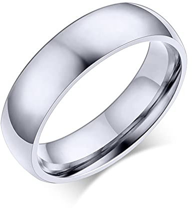 VNOX Personalisierte Individualisieren 6mm Breite Edelstahl Einfacher Bandring Ehering Ring für Frauen Männer,Kostenlose Gravur,Größe 67(21.3)