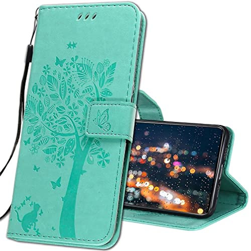 IMIRST Coque pour Xiaomi Mi 10T Lite 5G Rabat Étui, Xiaomi Mi 10T Lite 5G Protection Housse en Cuir PU, Coques Portefeuille pour Xiaomi Mi 10T Lite 5G Smartphone. KT1 Wish Tree Green