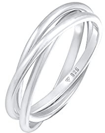Elli Ring Damen Wickelring Trini Look Basic Minimal Trend in 925 Sterling Silber vergoldet