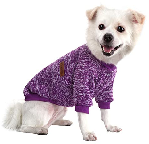 HuaLiSiJi Hundepullover Kleine Hunde Sweatshirt Kapuzenpullis für Hunde Chihuahua Pullover Hunde Hoodie, Warm und Leicht, Mit Einer Weichen Textur, Elastizität Leicht zu Tragen (Lila,M)