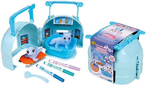 CRAYOLA Washimals Arctic Adventure Spielzeug - Iglu Set zum Bemalen und Baden von Welpen, Waschsaloon für Robben und Schneekatzen, Kinderspielzeug für Kinder ab 3 Jahren, 74-7477