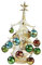 Milageto Kleine Weihnachtsbaum Tischdekoration Aus Abnehmbaren Kugelverzierungen, Gelb