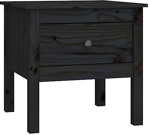 vidaXL Beistelltisch Couchtisch Wohnzimmertisch Kaffeetisch Sofatisch Teetisch Tisch Nachttisch Holztisch Schwarz 50x50x49cm Massivholz Kiefer