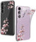 Ciciber Samsung Galaxy S23 Hülle, Dünne Transparent TPU-Silikon Kratzern Handyhülle für Samsung S23, Clear Cover mit Blumen Motiv Schützt vor Stößen Case Rosa/Pfirsichblüte
