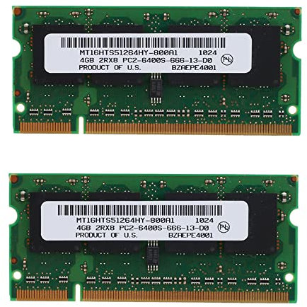 Cusstally 2 x 4 GB de RAM DDR2 para ordenador portátil 800 MHz PC2 6400 SODIMM 2RX8 200 para memoria portátil AMD