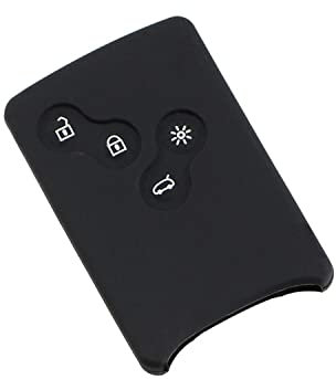 HooRLZ Protection Coque Clé Compatible pour R-enault Clio Scenic Megane Duster Sandero Captur Twingo Koleos, Coque De Clé De Voiture en Silicone Clio - 4 Boutons (Noir)