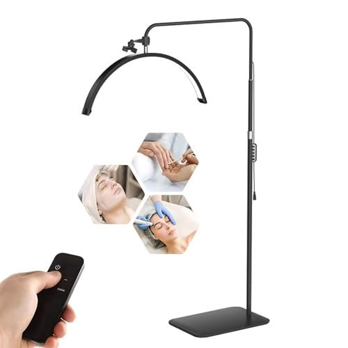 Lampada da Terra a LED per Extension Ciglia, Estetista da 23 Pollici Luce per Tatuaggi Lampada Pmu Lampada per Trucco a Mezzaluna per Sopracciglia di Bellezza per la Cura della