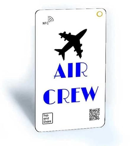 Tap and Share™ Smart Gepäckanhänger | NFC & QR Code Gepäckanhänger mit Smart Passive Tracking 'Air Crew' | 2 Stück | Blau