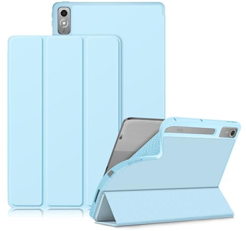 DINGGUAGUA Funda para Tablet Lenovo Tab P12 12.7 Pulgadas 2023 TB371FC,Ultra Delgado Tablet Estuche con Función de Soporte,Azul Claro