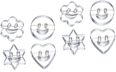 HOMSFOU 8 Pcs Mini Cookie Cutters Metal Cookie Cutters Fruit Cookie Stamps Egg Circle Molds Egg Cooking Rings Heart Cookie Egg Mold Self Made Forming Machine Child