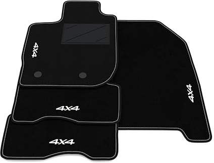 Fußmatten kompatibel mit Dacia Duster 4WD 2018-2023, 4x4 Stickerei, maßgeschneiderte Automatten Set, Teppich Teppich, Autoteppich
