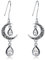 VONALA Orecchini pendenti in argento 925 celtico, orecchini pendenti in argento Sterling, verde/rosso/viola, luna, regalo per donne e ragazze, 45*12mm, Argento sterling, Zirconia cubica