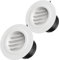 Hon&Guan 75 mm Griglia di Ventilazione Rotonda 2 Pezzi, Griglia Aerazione In Plastica, con Protezione contro gli insetti, per Bagno, Ufficio, Stanza, Garage, Cucina (Ø 75 mm)