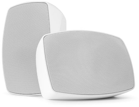 Power Dynamics BHW50WH Paire d'enceintes Murales Étanche 40 Watts RMS - Blanc, 100V, 70V, 8 Ohms, IPX5, 5,25, Support Inclinable, Idéal pour Diffuser Une Musique d'Ambiance en Terrasse, Jardin