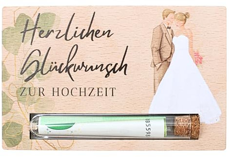 Geldgeschenk zur Hochzeit - Geschenkkarte aus Holz, Hochzeitsgeschenk Brautpaar, Geld kreativ verschenken, Eheleute, Geschenkverpackung Geld Gutschein (Brautpaar)