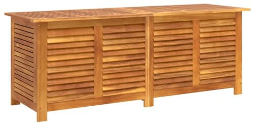 Canditree Coffre de Rangement Extérieur en Bois D'acacia, Coffre à Coussin Boîte de Rangement pour Jardin Balcon (150x50x56 cm)