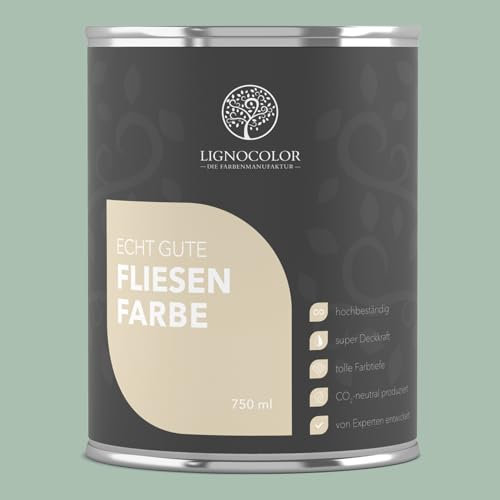 Lignocolor Fliesenfarbe matt | hochbeständige Farbe für Wand- & Bodenfliesen (Mermaid matt, 750 ml) | hochdeckend für den Innenbereich