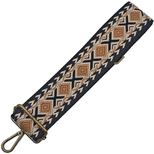 CXTAI 2inch Wide Boho Replacement Handbags Straps for Women Lady Girls Crossbody Purse Canvas Bag Strap (Black/Beige/Brown)