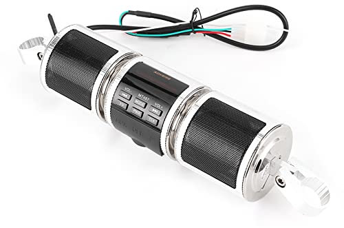 aqxreight Altoparlante Stereo per Moto Lettore Musicale MP3 Impermeabile Radio USB AUX SD per Manubrio Moto Guida All'aperto