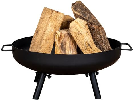 Feuerschale Eisen Schwarz 50cm Feuerkorb Garten Feuerstelle Outdoor Kamin Gartenfeuer