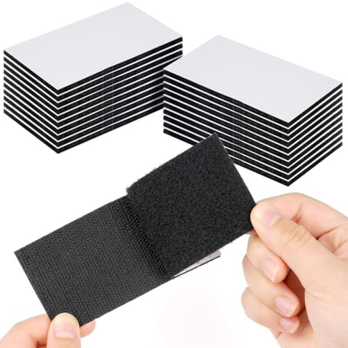 SGERUFZ 5 Pares Cierre Autoadhesivo Extra Fuerte, Cierre Autoadhesivo de Doble Cara, para sujetar, organizar y guardar herramientas (50mm ×100mm) (Negro)