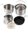 Kit de utensilios de cocina para camping, juego de cocina de camping, ollas y sartenes antiadherentes de acero inoxidable para montañismo