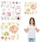 Attuslla Flower Iron on Decals Iron on Transfers for Clothing Watercolor Iron on Patches Heat Transfer Stickers Iron on Appliques for T Shirt Jackets DIY Art Decor