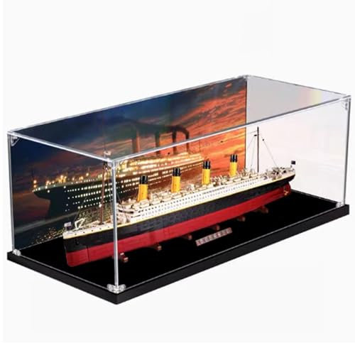 Transparente Acrylvitrine für Lego 10294 Titanic Schaukasten, Baustein-Sammlerstücke, transparent, staubdicht, Vitrine, Aufbewahrungsbox, Ständer für (nur Hülle) (Hintergrund)
