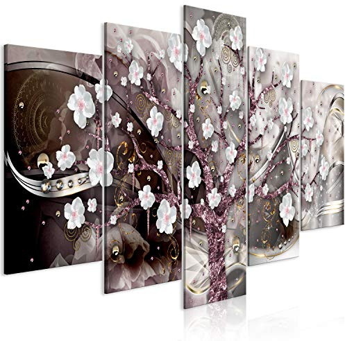 murando - Grand Tableau Acrylique Chambre, Arbre Abstrait Fleur, 200x100 cm