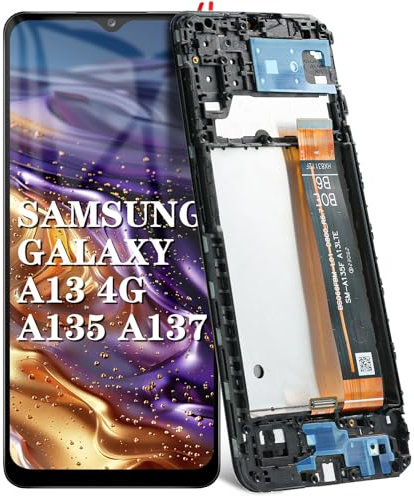 DTD 6.6 Noir Kit Écran LCD avec Châssis pour Samsung Galaxy A13 4G SM-A135F SM-A137F Écran Complet Tactile LCD Display de Rechange avec
