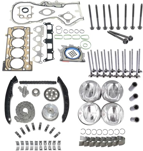 NSGMXT Kolben & Steuerkettensatz Kompatibel mit G0lf V VI E0s 1.4 R4 16V TSI CAV CAX CTH 03C109571F 03C109509L