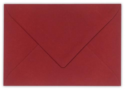 Kuvertwelt DIN C6 Briefumschläge 162 x 114 mm, Nassklebung, Dunkelrot | Hochwertige Papierumschläge mit Nassklebung im 25er-Pack für Zuhause, Büro, Hochzeiten, Geburtstage und Grußkarten.
