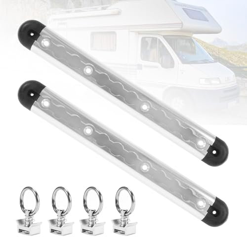 Set Di Binari Aerei In Alluminio Con Raccordi, Con 4 Occhielli Di Ancoraggio E 4 Tappi Terminali Binario Aereo Per Il Fissaggio Di Carichi Per Rimorchi Camion Camper Binario Di Ancoraggio Anodizzato