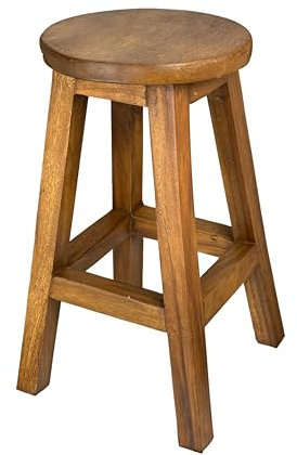 Rustic Handcrafted Tall wooden stool, great multiuse as plant stand, side table, bar stool etc