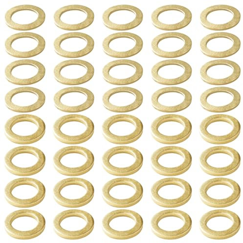 YIXISI 40 Piezas 10.2x15x1/2 mm Arandelas para Bisagras de Puertas, Anillos de para Bisagras de Puerta, Arandela Bisagra Puerta Habitación, para Bisagras de Puertas, Latón