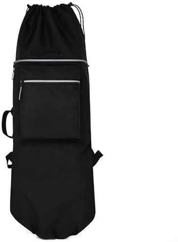 FUANA Longboard-Rucksack mit Kordelzug aus wasserabweisendem Material (schwarz)