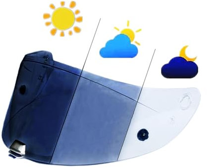 Lente per casco da moto, Visiera RPHA 11 for casco HJC RPHA 70 HJ-26 ST Visiera parasole antivento Visiera taglia universale Lente Casco Moto Parts (Revo Clear Blue-giorno e notte)(Photochromic Clear-